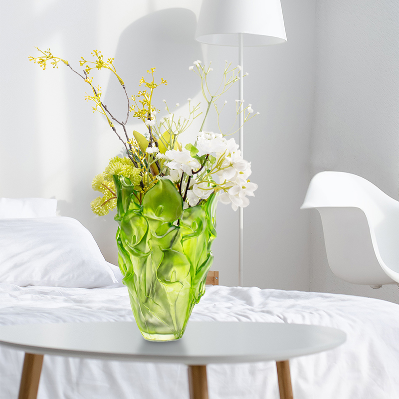 Vaxformad glasvas för vardagsrum Blomarrangemang Kristallglas Konstnärlig konserverad blomhållare Hemmatbord Dekorativ prydnad Calla Lily Vase