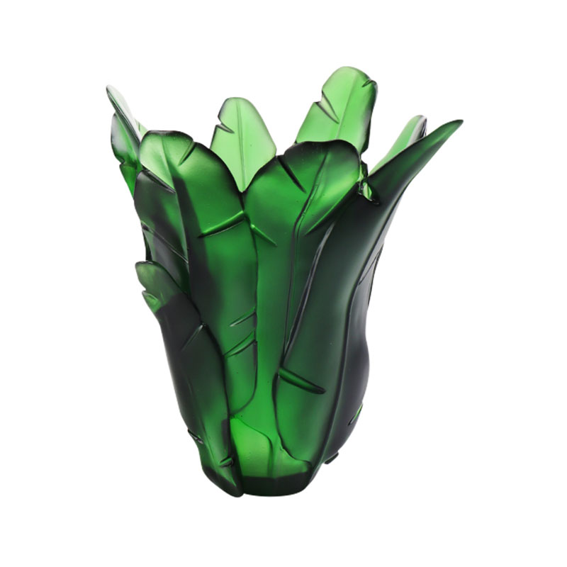 Heminredning Grön bananblad glasvas