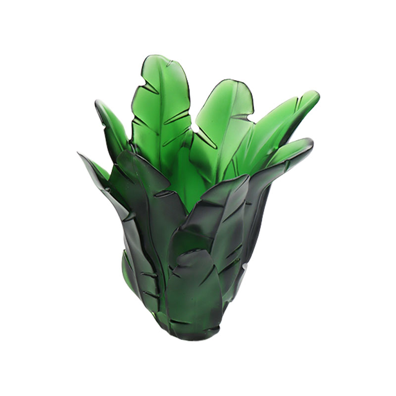 Heminredning Grön bananblad glasvas