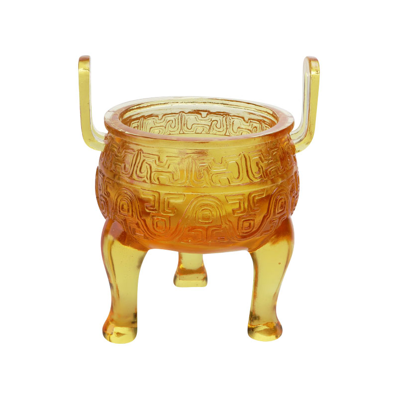 Stativprydnader i guldfärgad glasyr