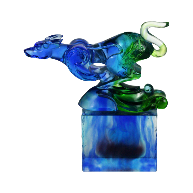 Blågrön klassisk glassigillprydnad