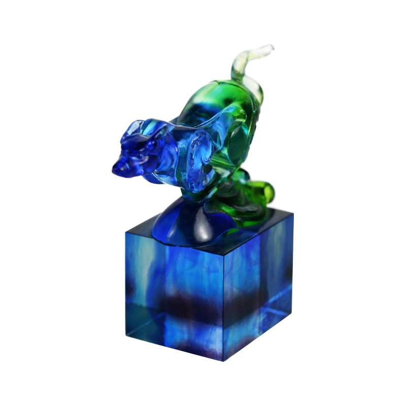 Blågrön klassisk glassigillprydnad