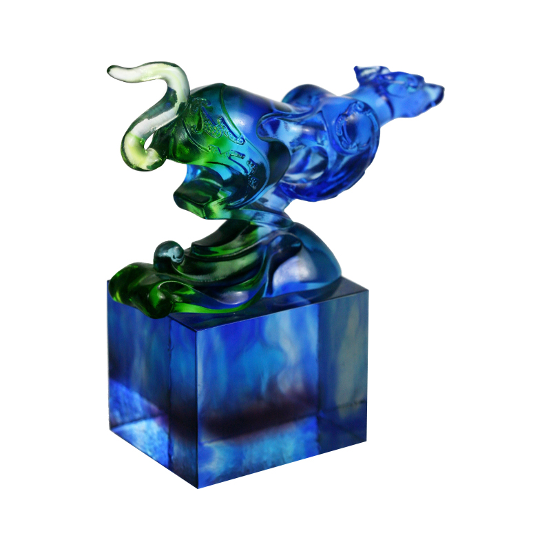 Blågrön klassisk glassigillprydnad