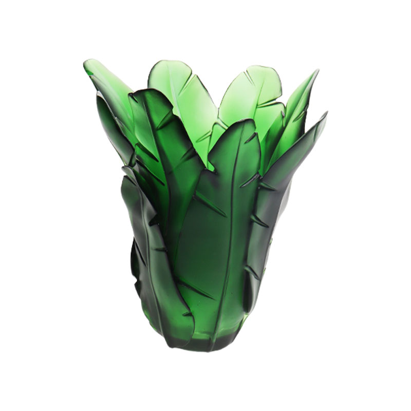 Heminredning Grön bananblad glasvas