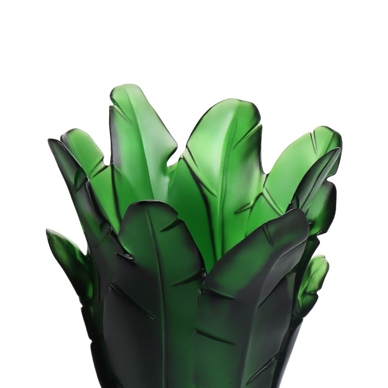 Heminredning Grön bananblad glasvas