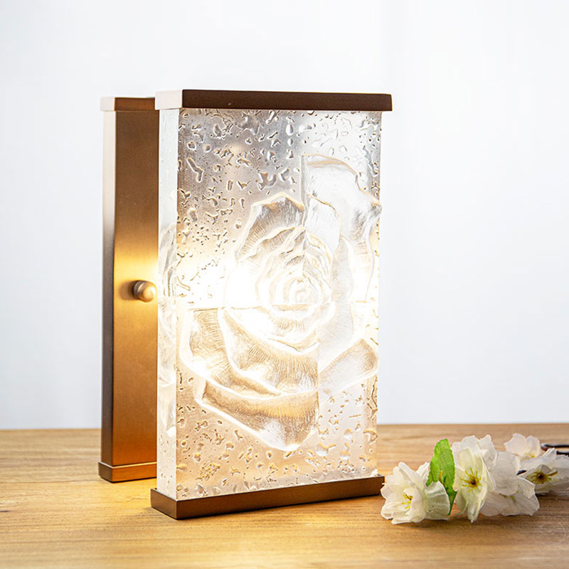 Rektangulära glasade dekorativa lampornament