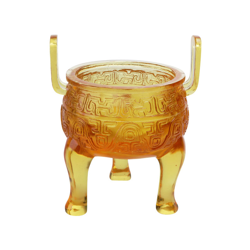 Stativprydnader i guldfärgad glasyr