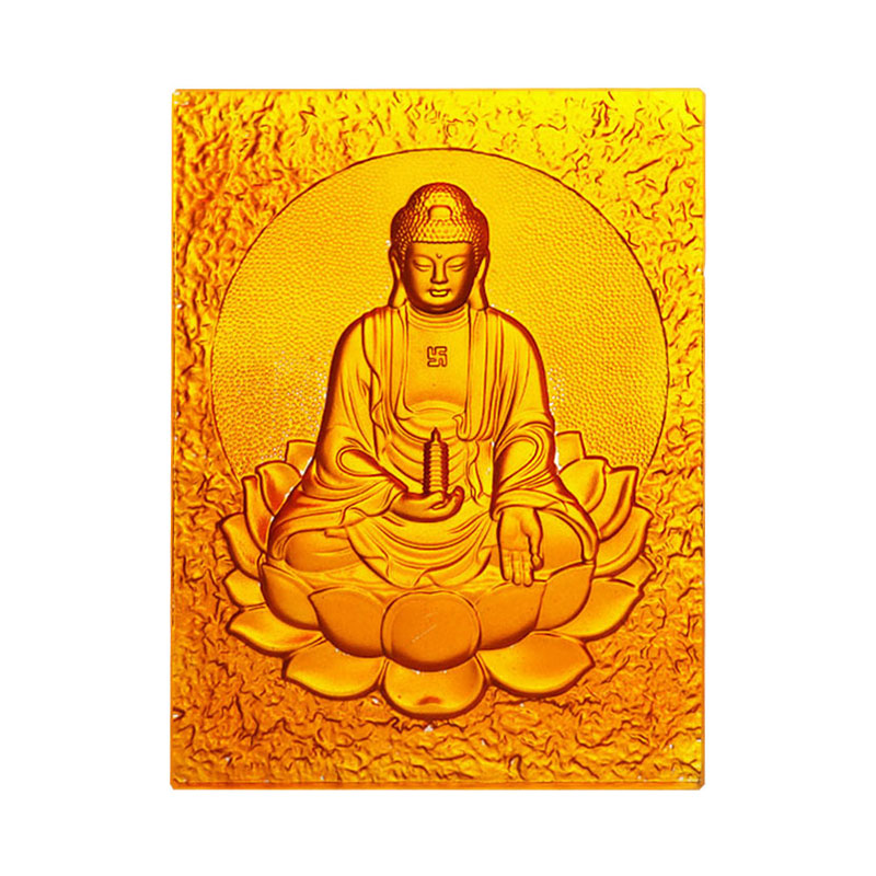 Orientalisk medicin Buddha gyllene kristallglas tegel