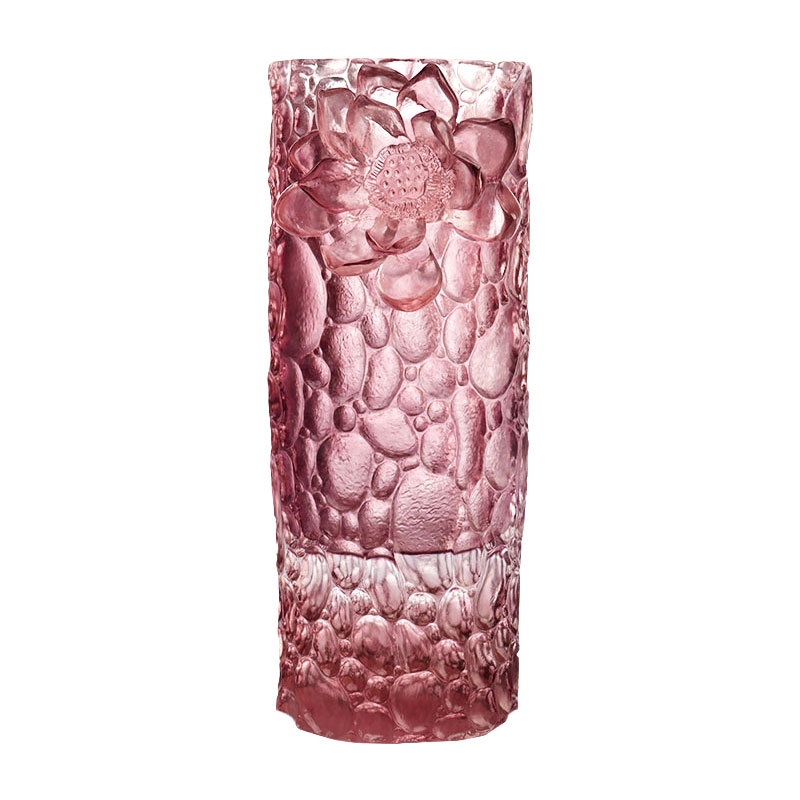 Pebble textur lila rosa glasvas
