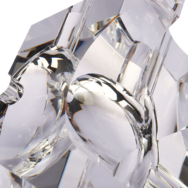 Enkel geometrisk design askkopp i transparent glaskristall