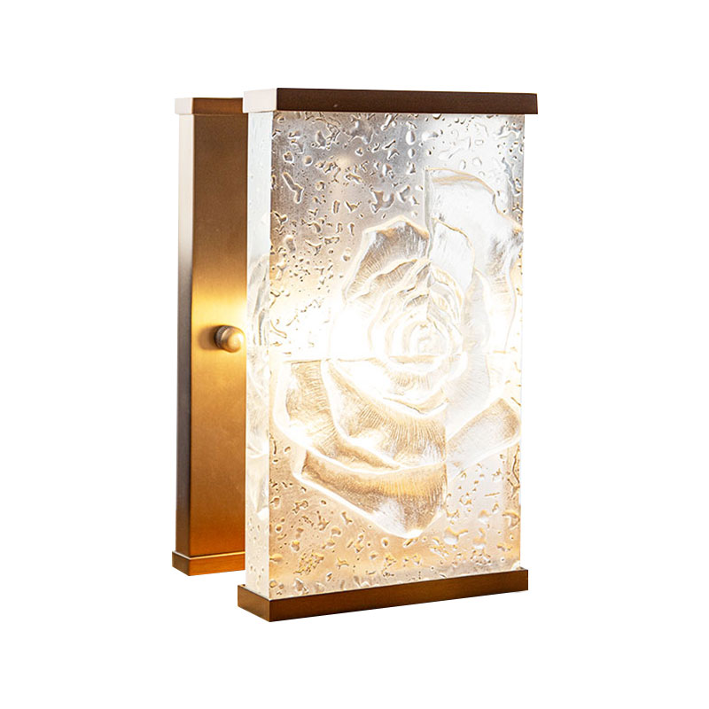 Rektangulära glasade dekorativa lampornament