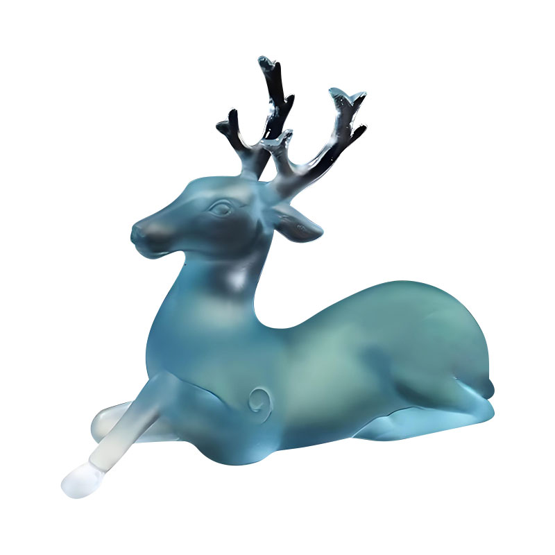 Hjortformad borsthållare i blått glas