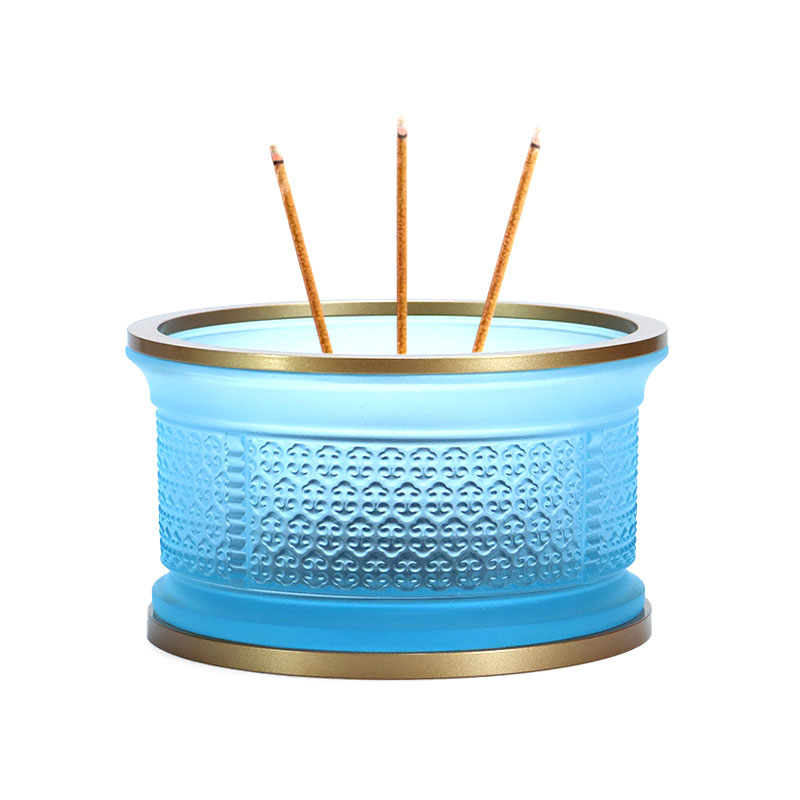 Ljusblå Ruyi-serien Glas buddhistiska altaroffer Set