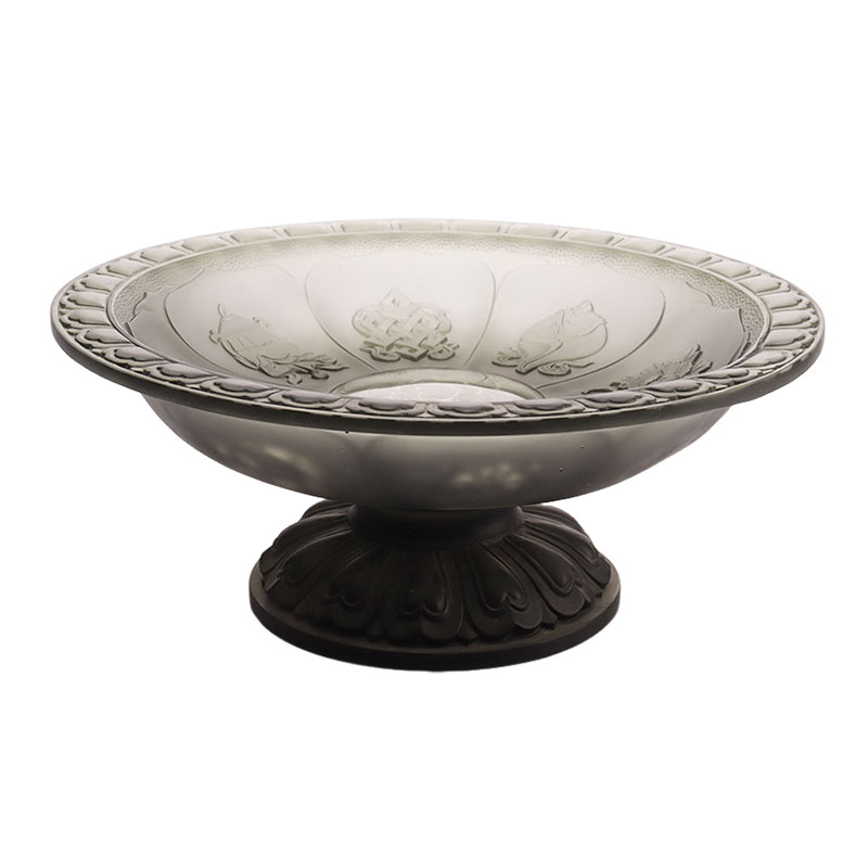 Grå färgad glasyr fruktskål