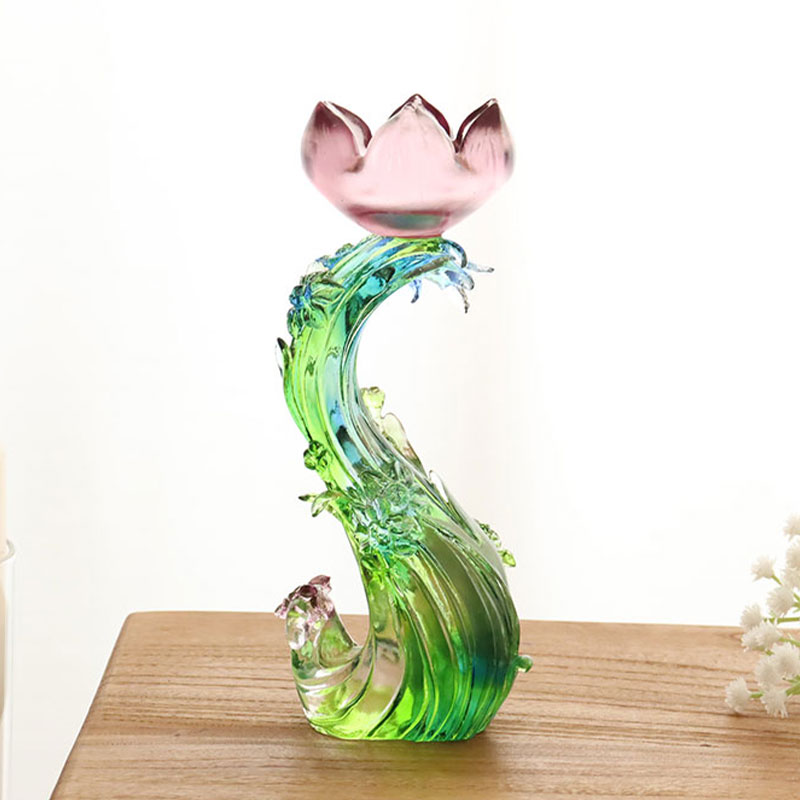 Kristallglas Lotus form ljusstake