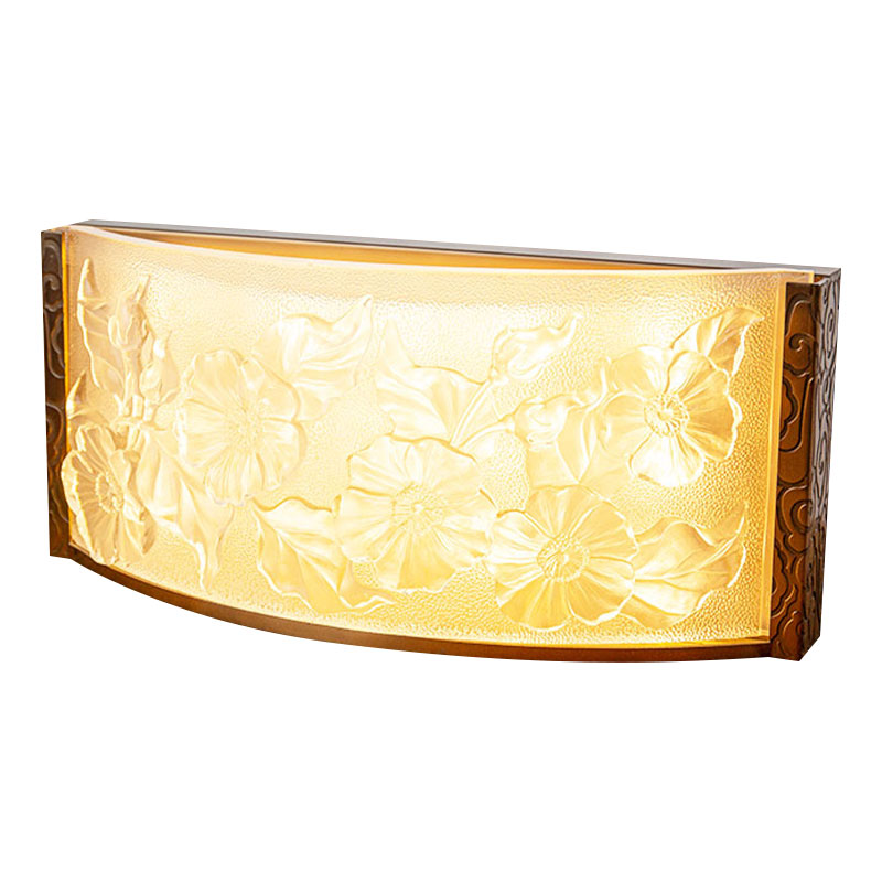 Glas dekorativa lampornament med hibiskus blommönster