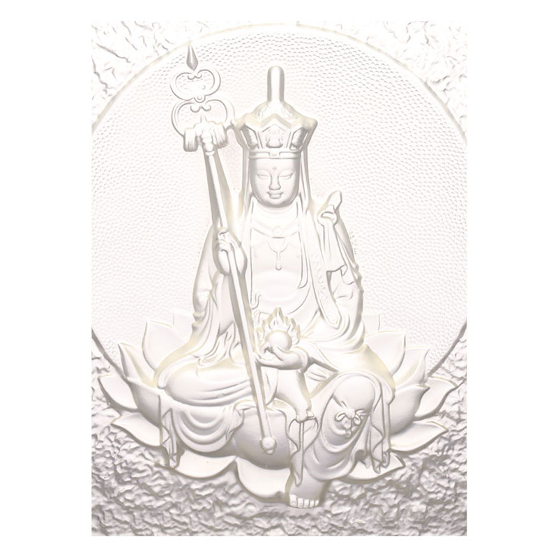 Ksitigarbha Bodhisattva dekorativa Liuli-tegelstenar