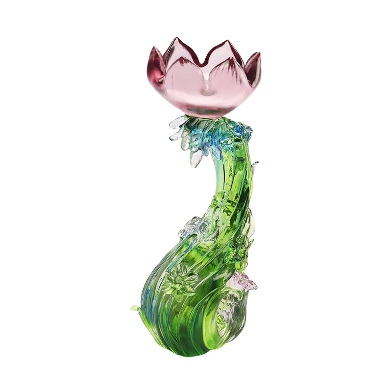 Kristallglas Lotus form ljusstake