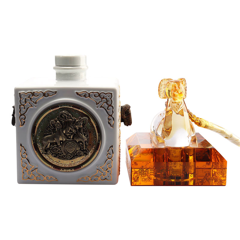 Kinesiska zodiaken djurformer Cap Kristallglas vinflaska Set