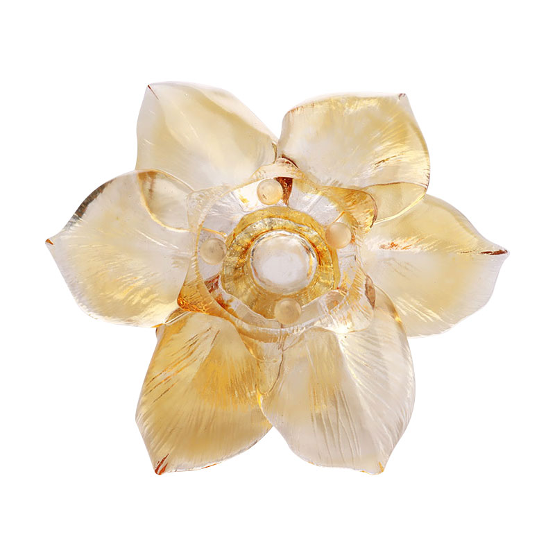 Kronbladsformad ljushållare av glas