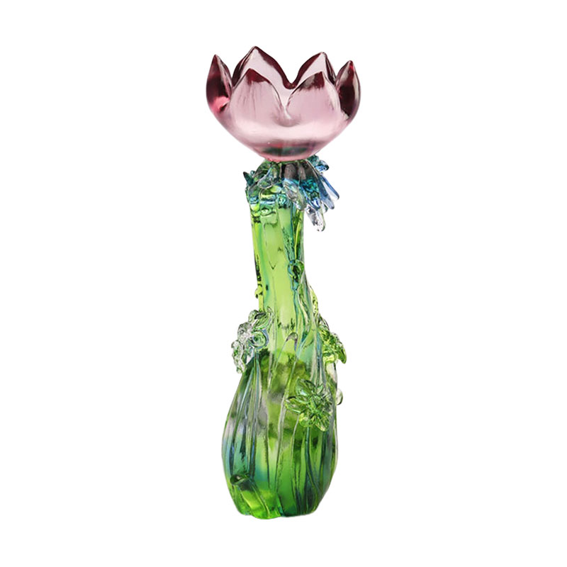 Kristallglas Lotus form ljusstake