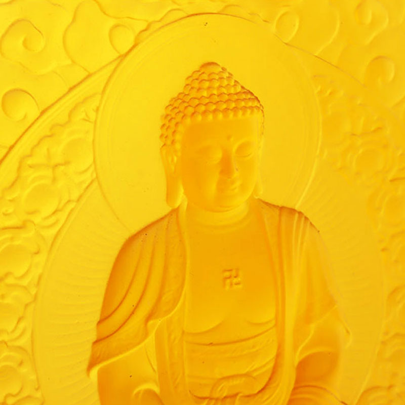 Amitabha Buddha Liuli dekorativ tegelsten
