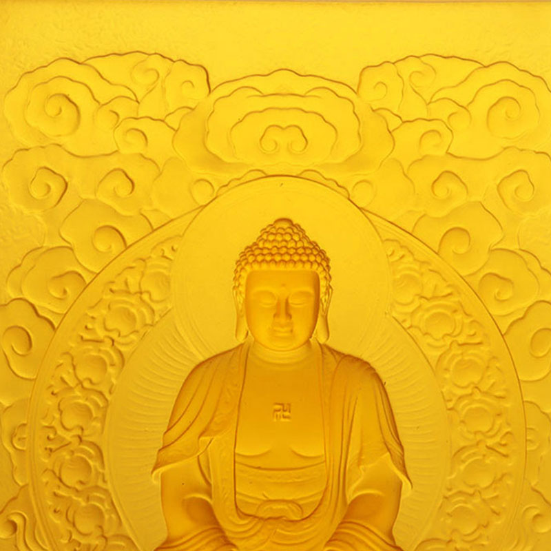 Amitabha Buddha Liuli dekorativ tegelsten