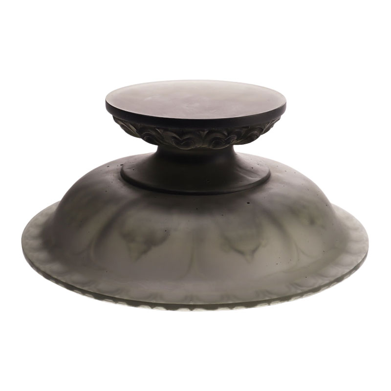 Grå färgad glasyr fruktskål