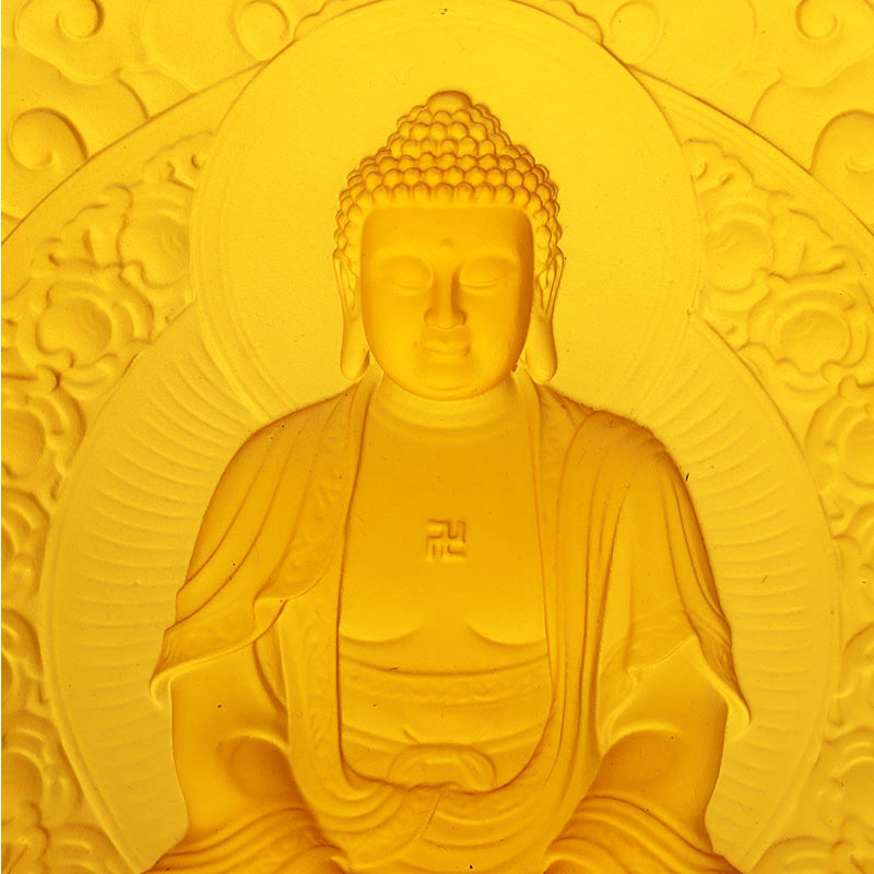 Amitabha Buddha Liuli dekorativ tegelsten