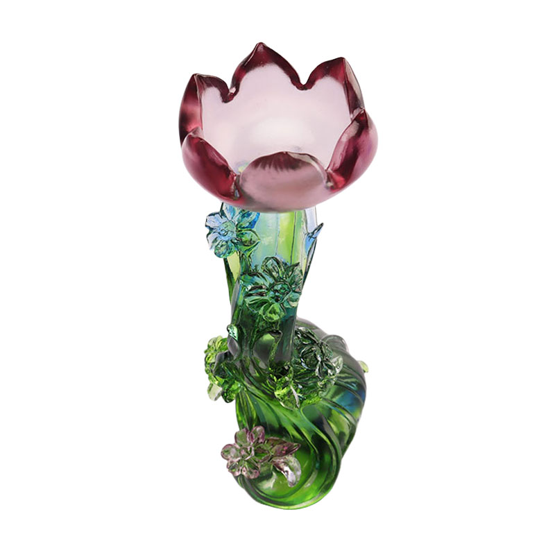 Kristallglas Lotus form ljusstake