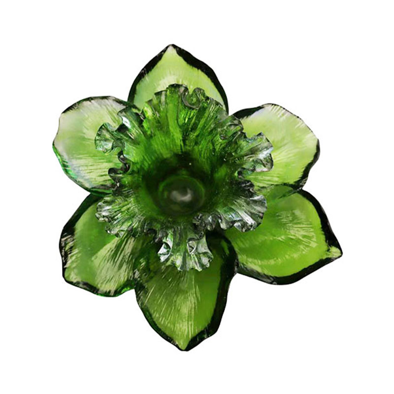 Kronbladsformad ljushållare av glas