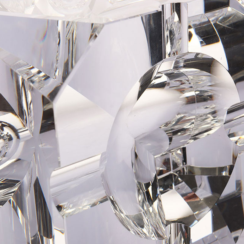 Enkel geometrisk design askkopp i transparent glaskristall