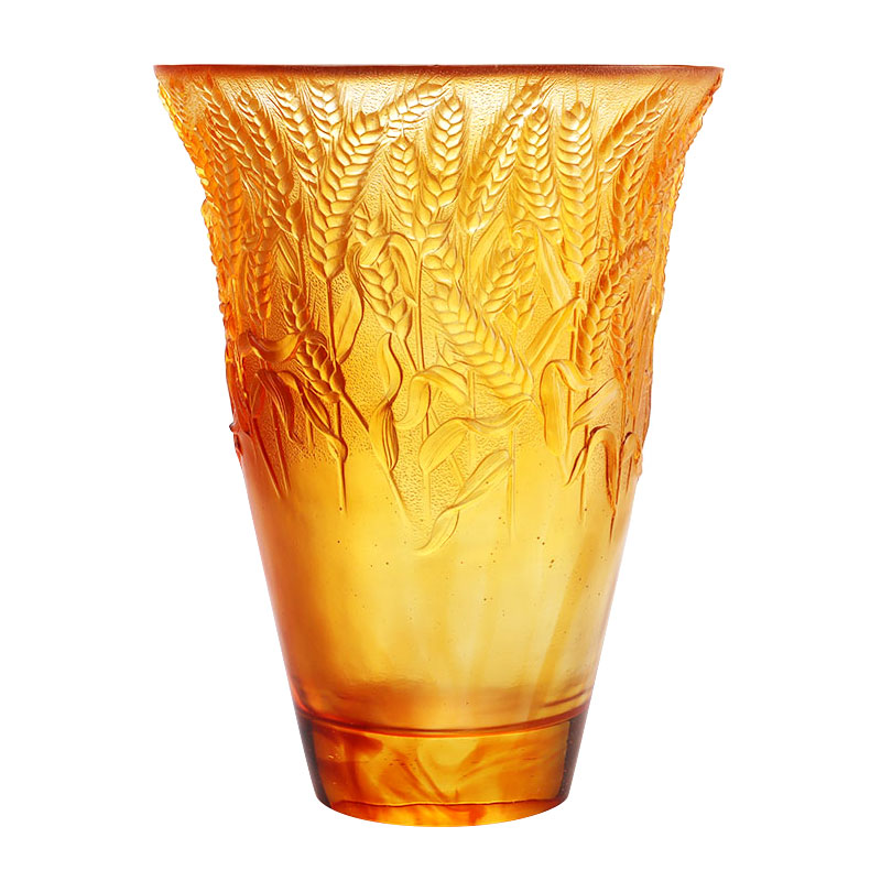 Amber glasvas präglad med veteöron