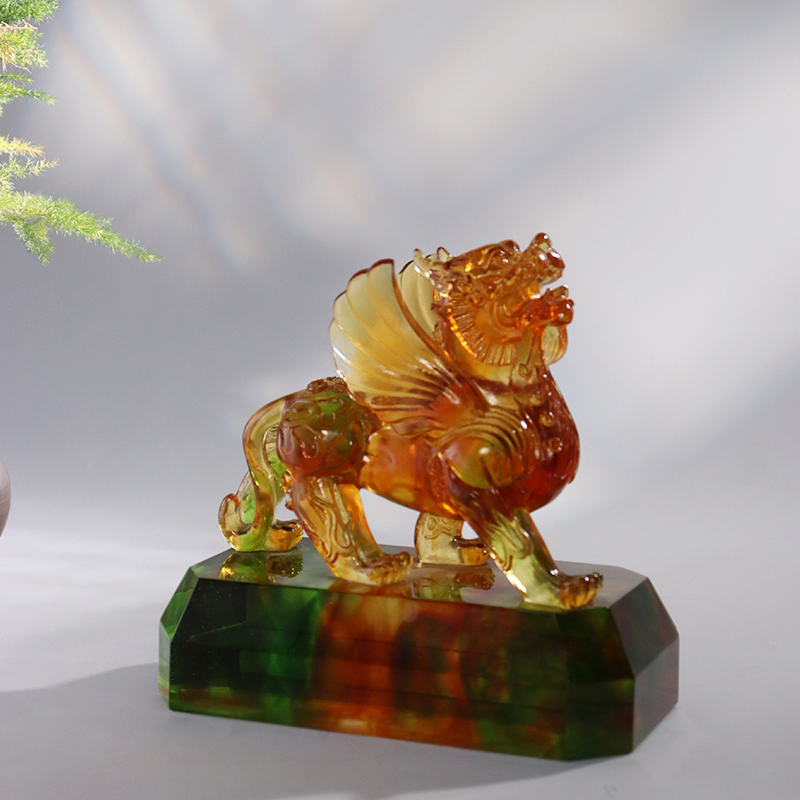 Kristallklar färgade best prydnadsföremål i glasyr