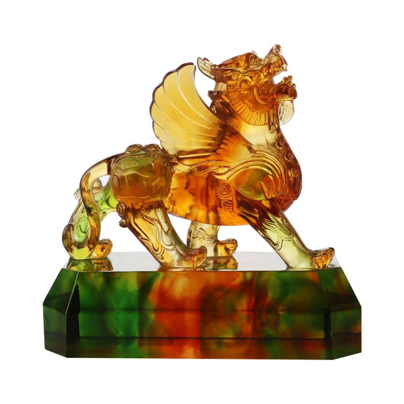 Kristallklar färgade best prydnadsföremål i glasyr