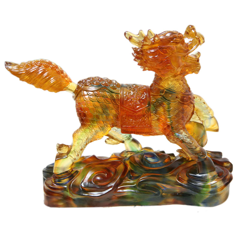 Kristallglas Kirin figurer Ornament