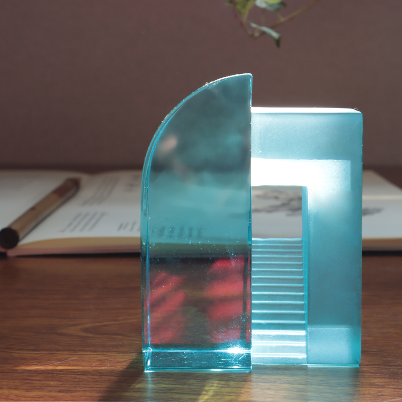 Gradient blå frostat glas kinesiska leksaker prydnader