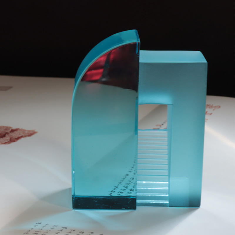 Gradient blå frostat glas kinesiska leksaker prydnader