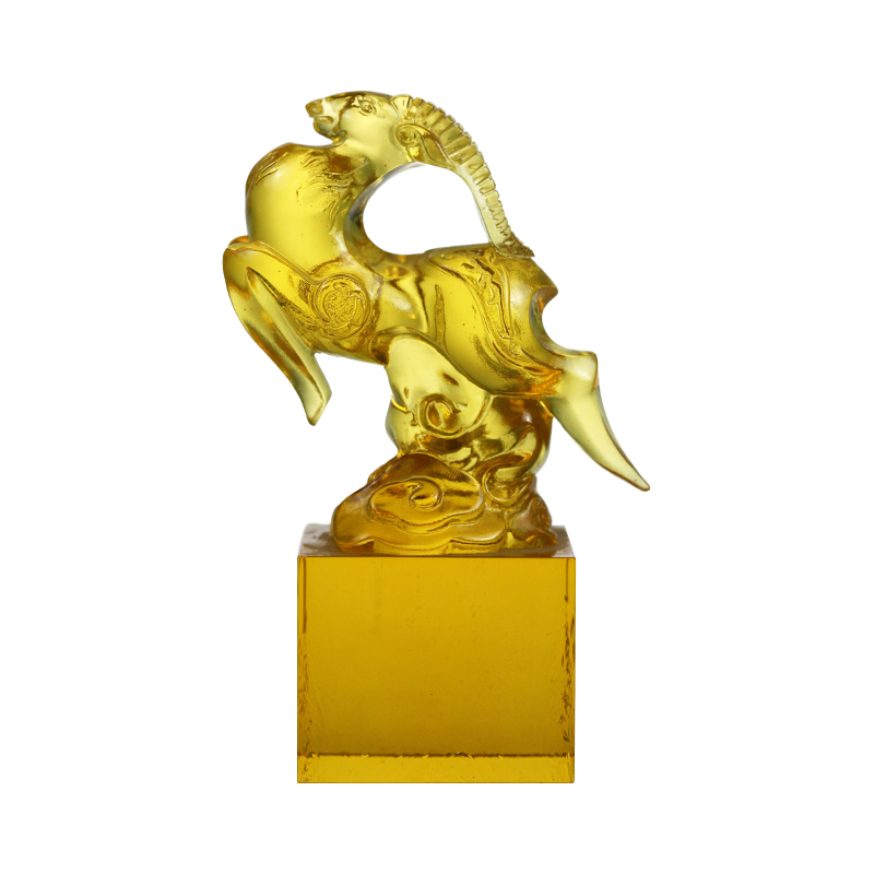 Guld genomskinlig fårformad glaskristallförsegling