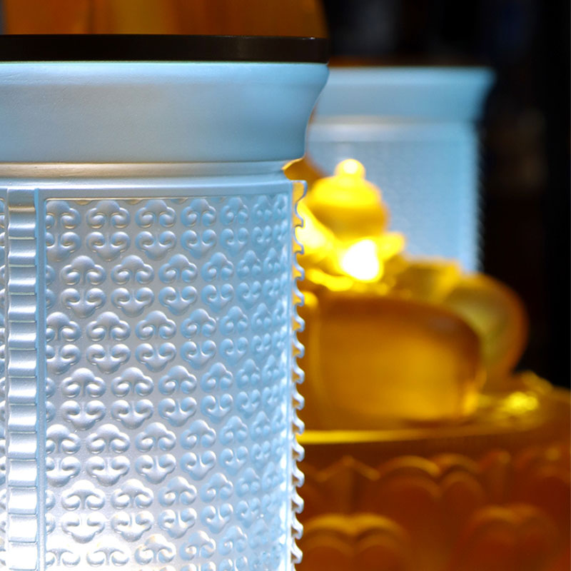 Ljusblå Ruyi-serien Glas buddhistiska altaroffer Set