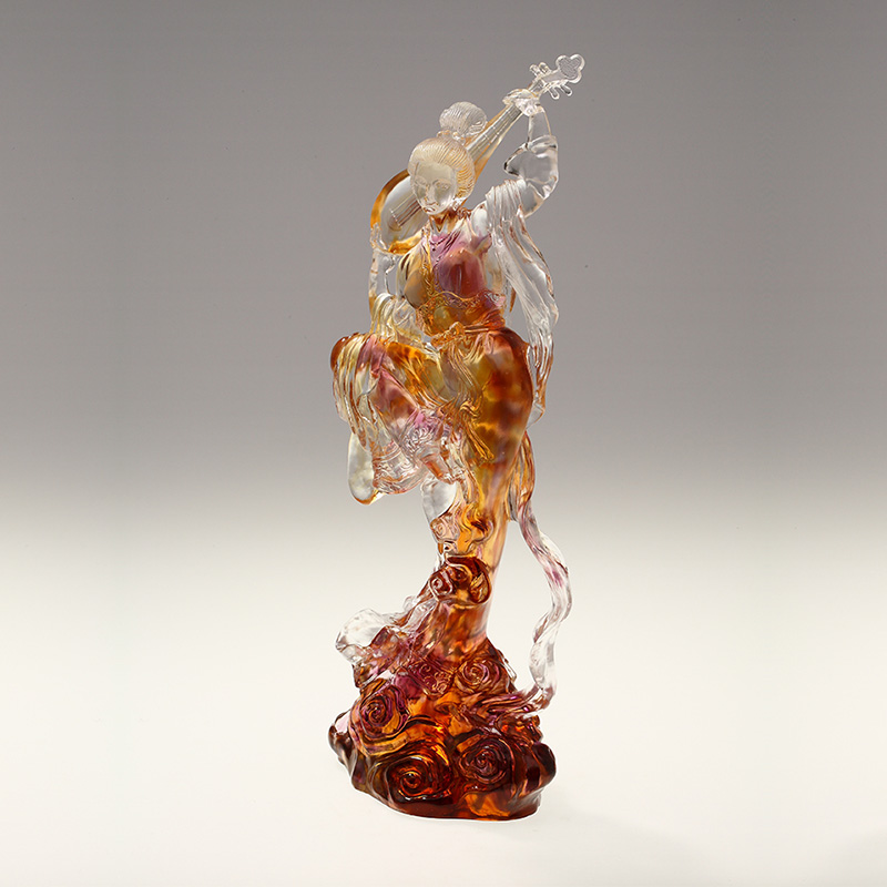Eleganta och graciösa kvinnliga glasskulpturdekorationer