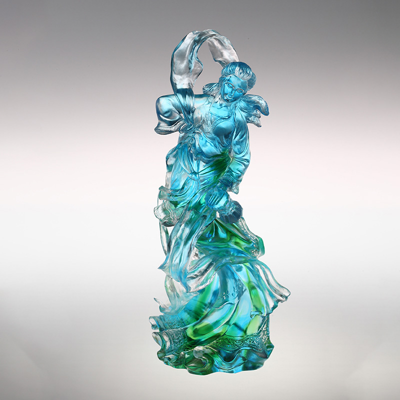 Moln-sky hibiskus glas figur ornament