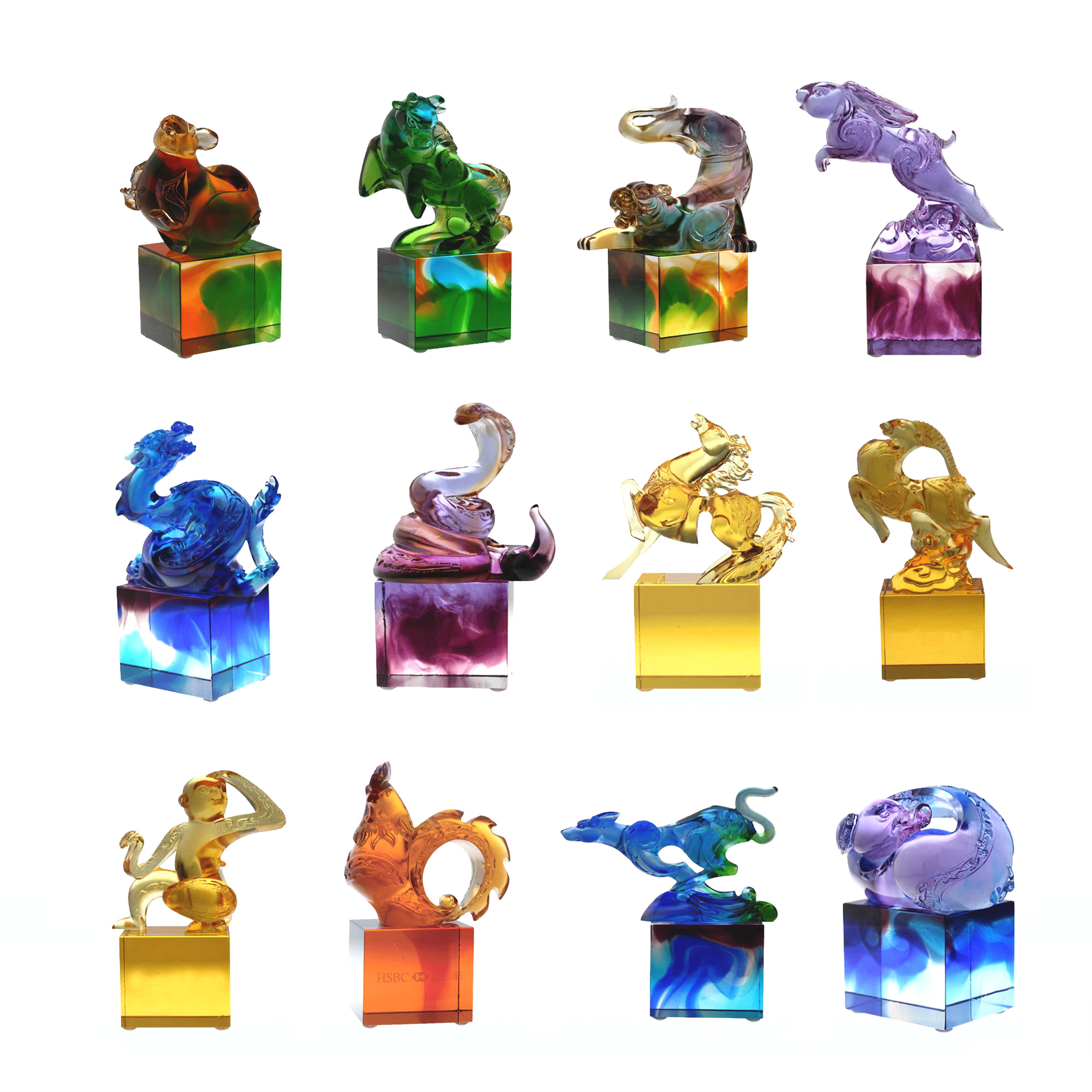 Blågrön klassisk glassigillprydnad